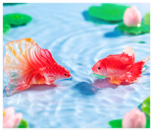 Art mixte océan Fengshui résine Koi poisson rouge Sculpture Miniature ornement pour porte-clés pendentif jardin Aquarium réservoir <span class=keywords><strong>d</strong></span>écor enfant jouet - Product Image 3