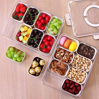Boîte de rangement alimentaire portable, plateau de service divisé, plateaux à collation pour fruits, noix, boîte de rangement pour aliments, boîte à collation