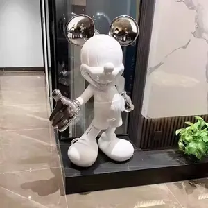 Esculturas de <span class=keywords><strong>Mickey</strong></span> al por Mayor, Estatuas de Ratón de Fibra de Vidrio de Tamaño Real, Esculturas Pintadas, Decoración para el Hogar - Product Image 1