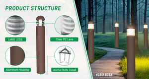 Community Outdoor Post Top Led <strong>Street</strong> <strong>Light</strong> Pathway Landscape Bollard Lawn <strong>Light</strong> for Garden Yard Patio Lawn Walkway Decor - Product Image 3