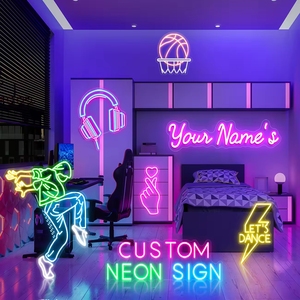 Enseignes néon LED modernes aux designs artistiques, enseignes néon en acrylique pour la décoration intérieure des entreprises, affichage mural vibrant, logo personnalisé - Product Image 6