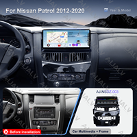 Ensemble de panneaux de navigation centrale pour voiture de 12,3 pouces, écran tactile HD avec CarPlay sans fil, cadre automatique pour Nissan Patrol 2012-2020