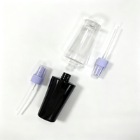 Flacon pulvérisateur conique PET-100 à contraste de couleurs, vaporisateur lavande/noir, brume fine pour brume faciale, parfum, logo personnalisé