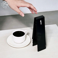 Support de numéro de table en acier inoxydable 304, style tente, double face, numéro imprimé personnalisé pour restaurant, café, bistrot, salon de thé