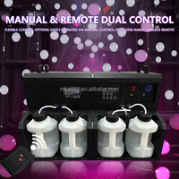 Machine à bulles de fumée à 4 buses activée par le son DMX512, avec anneau LED coloré, pour scène, concerts et boîtes de nuit