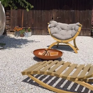 Braciere Decorativo in Acciaio Corten 100cm, Focolare a Legna per Esterni, <span class=keywords><strong>Giardino</strong></span>, Patio, Campeggio e Barbecue - Product Image 1