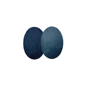 Patch in denim Ilan 9,5x14 cm blu medio 2 pezzi per riparazione abbigliamento - Product Image 1