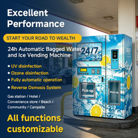 Máquina Expendedora Inteligente de Agua y Hielo Automática para Chile y México, Resistente para Exteriores, con Filtro RO, Dispensador de Hielo en Cubos y Agua