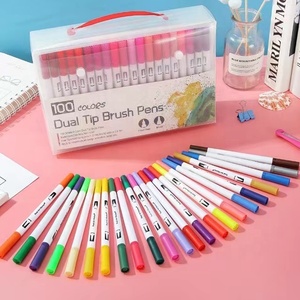 Marqueurs à double pointe <span class=keywords><strong>en</strong></span> <span class=keywords><strong>gros</strong></span>, 12, 24, 36 couleurs, ensemble de marqueurs d'art pour dessin et aquarelle, fournitures scolaires, stylo marqueur aquarelle - Product Image 2