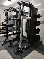 ZY- Smith Machine Functional Trainer Power Rack avec Crossover par Câble, Multi-Gym, Équipement de Fitness à Domicile, Système d'Entraînement Tout-en-un