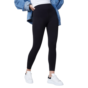 High Waist Seamless Black Leggings Full Length Knitted Stretch <b>Tummy</b> <b>Control</b> Casual Wear for Women - Product Image 1