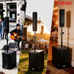 ลำโพงคอลัมน์แบบแอคทีฟ VAMAV Pro Audio EVO10 ขนาด 10 นิ้ว วัสดุไม้, กำลังขับ 500 วัตต์ RMS คลาส D DSP, USB 10 ช่อง, กำลังขับ 500 วัตต์ RMS ใช้คู่กับแอมพลิฟายเออร์คลาส D - Product Image 5