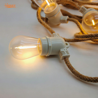 Nouvelles lumières de Noël imperméables 48FT S14 LED en forme de fleur, ligne blanche, extérieur, sphérique, terrasse, pergola, pont, fête, ampoule E27, décoration