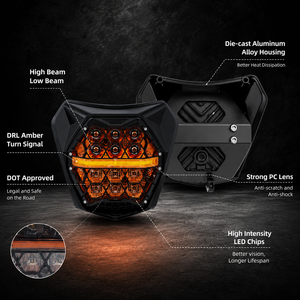 Faro Delantero LED DOT para Motocicleta <span class=keywords><strong>KTM</strong></span> <span class=keywords><strong>350</strong></span> 500 <span class=keywords><strong>EXC</strong></span>-<span class=keywords><strong>F</strong></span> 150 250 300 XC-W 450 XCF-W <span class=keywords><strong>Enduro</strong></span> Dirt Bike 2024-2025, Accesorios para Motocicleta - Product Image 4