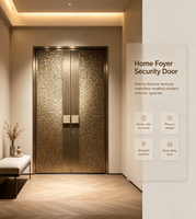 Puerta de Entrada Doble de Aluminio Fundido a Mano, Moderna y de Lujo, Personalizada, de Alta Gama y Seguridad