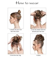 2 pièces de chignon désordonné, postiches ondulés bouclés synthétiques, faux chignon, extension de queue de cheval pour femmes, sable