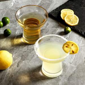 ステムレスマルガリータグラス エレガントな縦縞模様のカクテルグラス 高級手吹きガラス製品 - Product Image 5