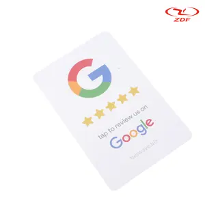 Бесплатный образец пользовательской 13,56 МГц RFID Card NFC QR Code Tap для бизнеса на Facebook TikTok Google Review Card