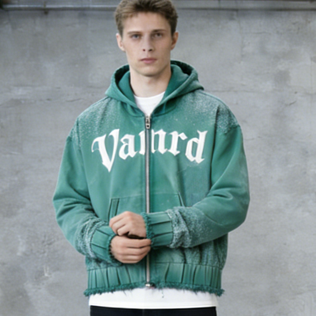 Manufacturers Custom logo Streetwear Men's Vintage 500gsm Heavyweight Cotton Boxy Zip up Rhinestone Hooded Jacket Men