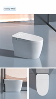 WC intelligent monobloc avec chasse automatique, siège chauffant et réservoir intégré pour salle de bain moderne