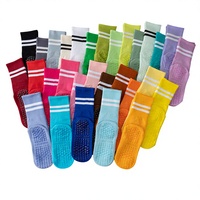 Chaussettes de yoga pour femmes, antidérapantes, en silicone, mi-mollet, en coton, chaussettes de sport, chaussettes de danse, chaussettes de Pilates