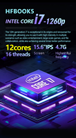 DIXIANG 2026 Vente en gros, Offre Spéciale, Ordinateur Portable Gaming 12e Génération I7 1260P, Écran 15.6" 1920*1080 FHD IPS, RAM 8Go + SSD 128Go, pour Entreprise, Ordinateur Portable OEM