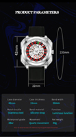 VA VA VOOM 2971 Hannah Martin Montre à quartz pour homme, nouveau design, étanche, aiguilles lumineuses, Montre de la chance pour homme, le Dieu des joueurs