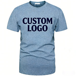 Premium 100% Cotton Men's Summer Short Sleeve <b>Hip</b> Hop T-Shirts High Quality Casual Regular Fit Breathable Solid Knitted Canvas - Product Image 2