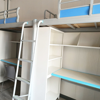 Lit superposé en fer, surface antidérapante sécurisée, joints renforcés pour la stabilité, peinture non toxique, barrières de sécurité pour éviter les chutes, dortoirs