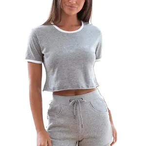 Custom Zomer Casual Biologische Crop Top Oem Comfortabele Top Voor Vrouwen Quickdry Mooi Uitziende Meisjes Kleding