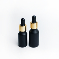 Flacon compte-gouttes en verre givré noir mat pour huiles essentielles, 10 ml, 15 ml, 30 ml, 50 ml, 100 ml