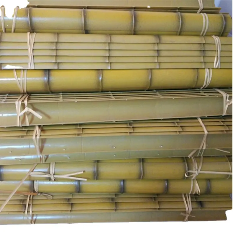 Yüksek kalite toptan açık yapay bambu direkleri PVC plastik dayanıklı sentetik bambu panel levha bitki