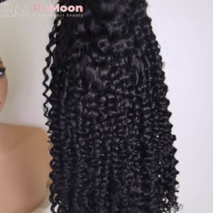 Perruques longues en cheveux humains vierges brésiliens bouclés crépus, avec dentelle frontale HD transparente sans colle, densité 200 %, pour femmes noires - Product Image 5