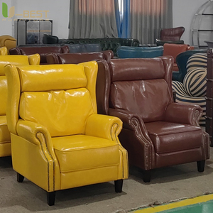 Sillón de Cuero Sintético Estilo Club para Caballeros U-best, Sofá Individual para Salón de Cigarros, Silla de Cuero para Biblioteca en Casa - Product Image 5