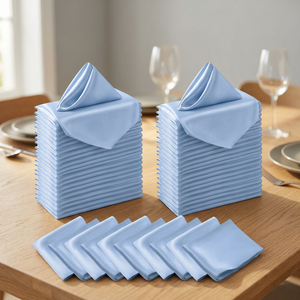 Serviettes carrées en satin élégantes personnalisées de couleur unie 60x60cm, réutilisables, douces, lavables, FABRIA, mariages, restaurants, banquets, fêtes - Product Image 3