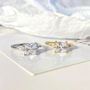 Bague de mariage en zircone cubique Fashion3A plaquée or 18 carats pour femme, vente en gros - Product Image 6