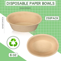 Bol à soupe jetable 100 % compostable personnalisable, écologique, biodégradable, en papier et bagasse de canne à sucre, bol alimentaire rond
