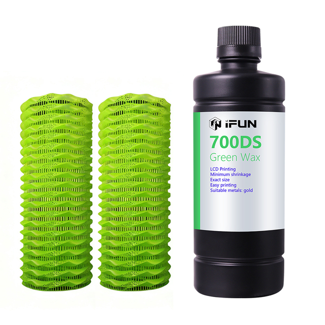 IF700DS Green Photopolymer: Effortless Casting & Zero Ash Burn. High Detail Resin for Jewelry and LCD/DLP Printing
