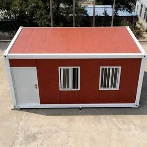 맞춤형 목재 질감 벽 패널이 있는 이동식 컨테이너 하우스, 휴대용 캐빈 글램핑, 뒷마당 생활 공간 - Product Image 1