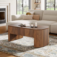 Table basse relevable multifonctionnelle en bois de chêne OEM, table pliante double usage, rangement portable, mobilier moderne pour salon