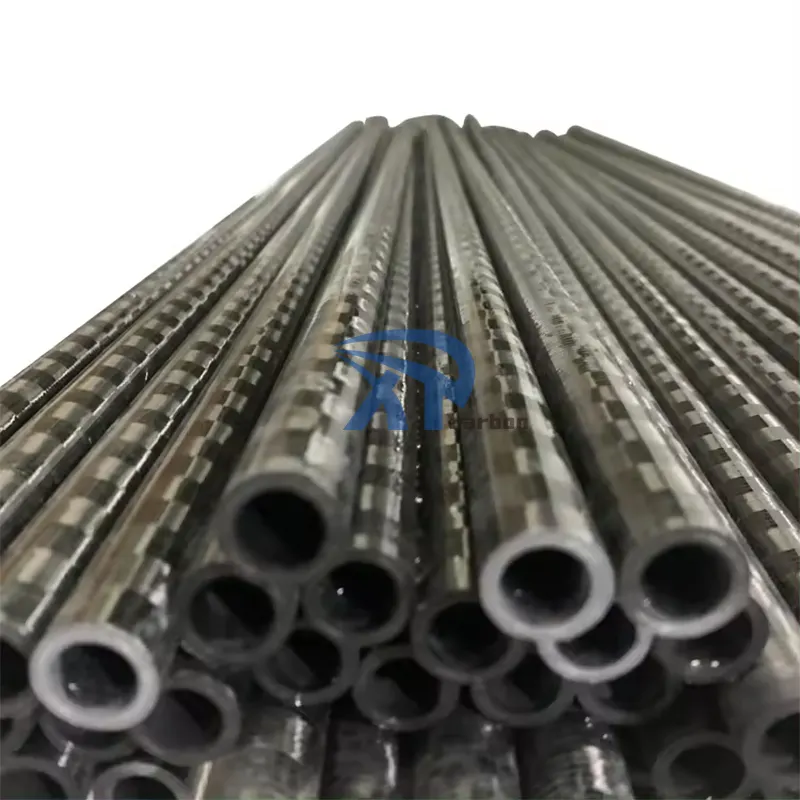 Hot bán nhà máy trực tiếp sợi carbon Threaded Ống lây lan Tow sợi carbon ống 16 mét ống carbon