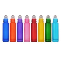 Auf Lager: Bunte, mattierte Glas-Roll-on-Flaschen (10 ml) – Leere Roll-on-Flaschen für ätherische Öle (10 ml) – Roll-on-Parfümflaschen