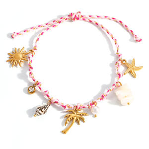 Fashion Charm <b>Bracelets</b> Colorful <b>Rope</b> Seashell Starfish Pendant Stackable Women's Jewelry Beach Accessory - Product Image 5