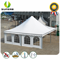 Tente de réception en PVC avec structure en aluminium robuste 20x40 pour mariage, grands événements et salons professionnels - Conception modulaire sur mesure avec logo