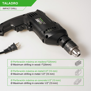 Taladro <span class=keywords><strong>de</strong></span> Impacto Mini Fumetax <span class=keywords><strong>de</strong></span> 750 W, Reversible, 0-3000 RPM, Mandril <span class=keywords><strong>de</strong></span> 1/2\", Torque Ajustable <span class=keywords><strong>de</strong></span> 275 in-lb, Impacto, Garantía <span class=keywords><strong>de</strong></span> 2 Años, Madera y Metal - Product Image 5
