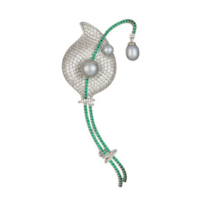 Calla Lily Brooch Micro Set Zircon Freshwater Pearls Women's Party Corsage - Product Image 5