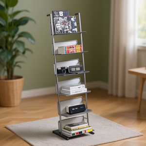 BANACO <b>CD</b> Magazine Steel Rack 6-Tier Minimalist Display <b>Shelf</b> Storage Organizer for Home Office Use - Product Image 3