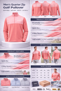 Sudadera con media cremallera para hombre, personalizada, de fabricante, estilo golf, deportiva, oversize, patchwork, con cremallera de 1/4 - Product Image 3