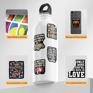 50 pegatinas con citas inspiradoras: el único poder que es más fuerte que el odio es el amor. - Product Image 4