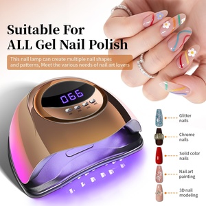 Lampe UV LED dorée pour ongles en gel avec capteur automatique, 4 minuteurs, séchage rapide, séchoir professionnel pour manucure, pour salon et usage domestique - Product Image 1